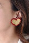 pendientes-corazones-rojo-tejido-a-mano-chapado-en-oro