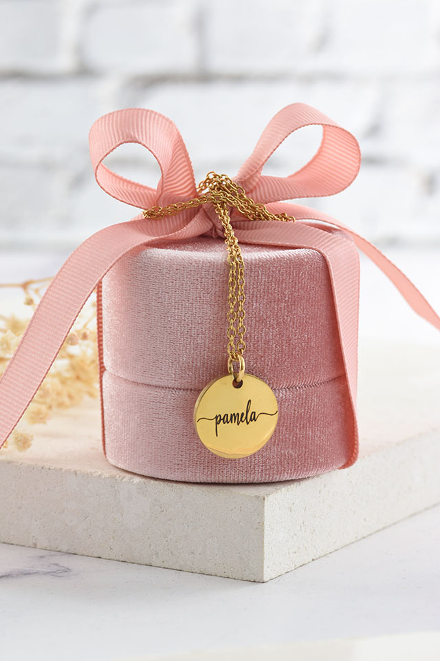 Cadena estuche rosa