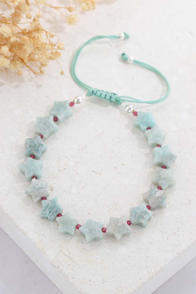 Pulsera amazonita estrellas