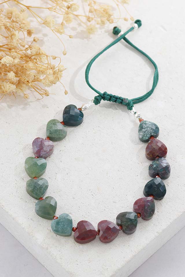 Pulsera jaspe corazones
